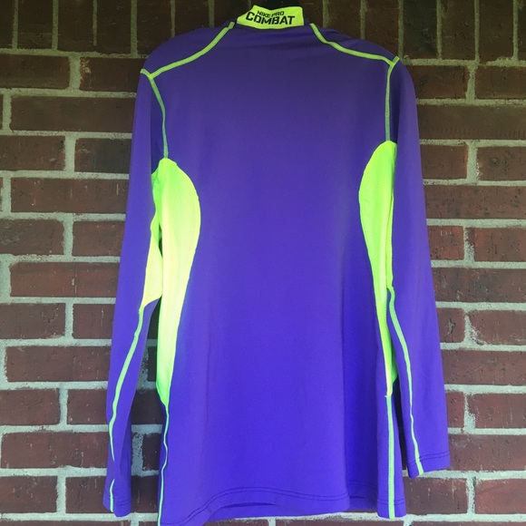New Nike Pro Men L Fitted Purple Shirt - Picture 3 of 6